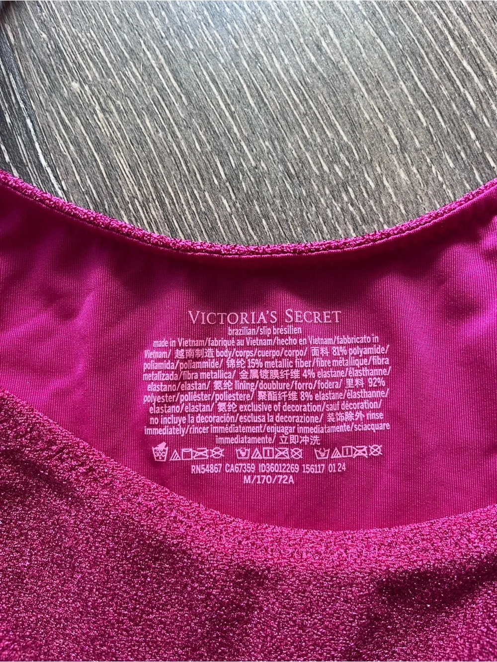 Victoria’s Secret' Fuchsia Sparkle Swim Bottoms Tie Straps